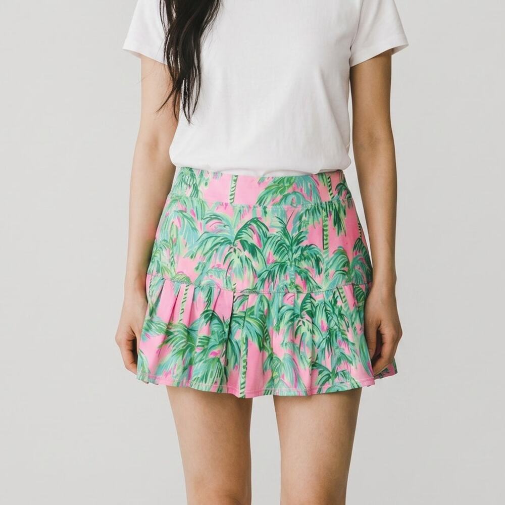 Lilly Pulitzer Athletic Skort Women's XS Multicolor Ocean View Palm Ruffle Hem